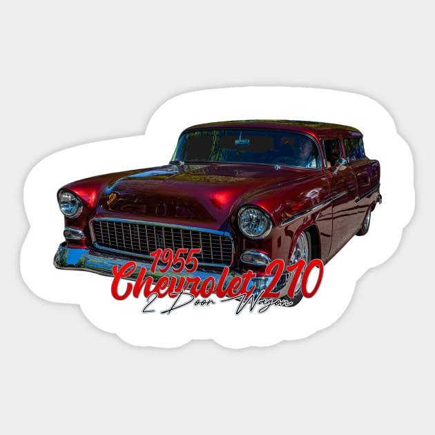 1955 Chevrolet 210 2 Door Wagon Sticker by Gestalt Imagery